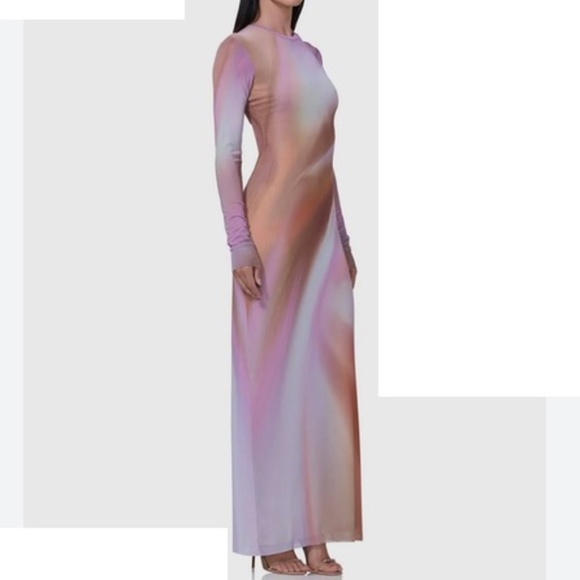 AFRM Didi Maxi Dress Lilac Watercolor NWT Size L - Picture 2 of 8